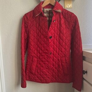 Burberry Red Quilted Jacket XS